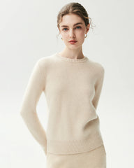100% Cashmere Basic Crew Neck Pullover