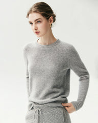 100% Cashmere Basic Crew Neck Pullover
