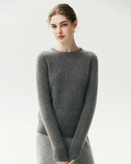 100% Cashmere Basic Crew Neck Pullover