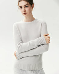 100% Cashmere Basic Crew Neck Pullover