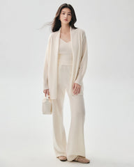 100% Cashmere Belted Shawl Collar Cardigan