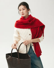 100% Cashmere Checked Scarf