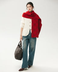 100% Cashmere Checked Scarf
