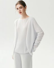 100% Cashmere Faux Two-Piece Layered Sweater