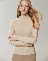 100% Cashmere Funnel Neck Knit Pullover