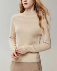 100% Cashmere Funnel Neck Knit Pullover