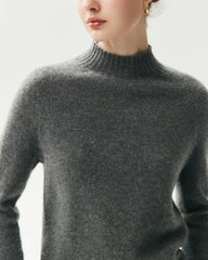 100% Cashmere Funnel Neck Knit Pullover