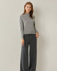 Women's Cashmere Mock Neck Sweater, Grey