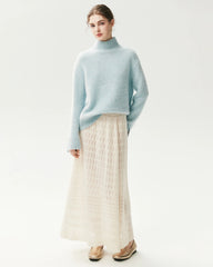 100% Cashmere Relaxed Mock Neck Sweater