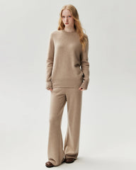 100% Cashmere Relaxed Ribbed Crewneck Sweater