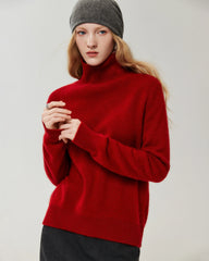 100% Cashmere Relaxed Turtleneck Sweater