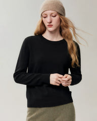 100% Cashmere Ribbed Crew Neck Pullover
