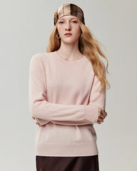 100% Cashmere Ribbed Crew Neck Pullover