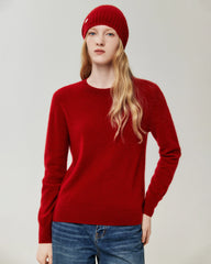 100% Cashmere Ribbed Crew Neck Pullover
