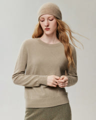 100% Cashmere Ribbed Crew Neck Pullover