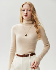 100% Cashmere Ribbed Turtleneck Sweater