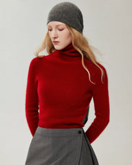 100% Cashmere Ribbed Turtleneck Sweater