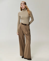 100% Cashmere Ribbed Turtleneck Sweater
