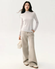 100% Pure Cashmere Funnel Neck Knit Top