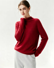 100% Pure Cashmere Funnel Neck Knit Top