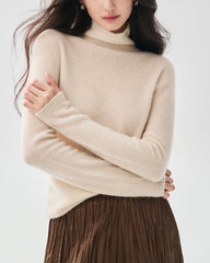 100% Pure Cashmere Mock Neck Sweater