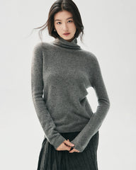 100% Pure Cashmere Mock Neck Sweater