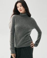 100% Pure Cashmere Mock Neck Sweater