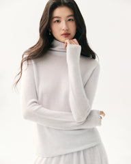 100% Pure Cashmere Mock Neck Sweater