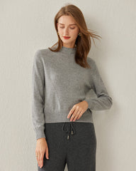 Women's Cashmere Mock Neck Sweater, Grey