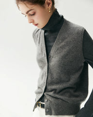 100% Cashmere V-Neck Sweater Vest