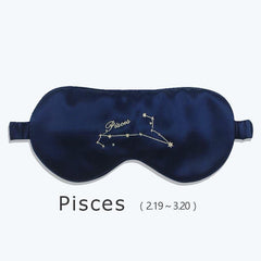 12 Constellation Silk Eye Mask, Navy