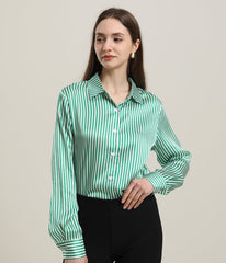 Stripe Silk Blouse for Women