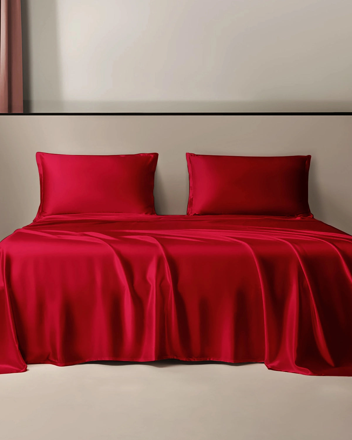 19 Momme Silk Flat Sheet, Burgundy