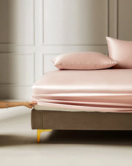 19 Momme 3PCS Silk Fitted Sheet Set, Pink