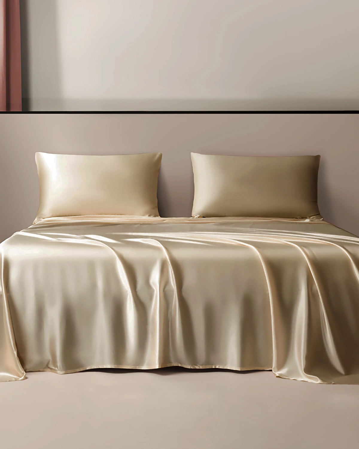 19 Momme 3PCS Silk Flat Sheet Set, Champagne