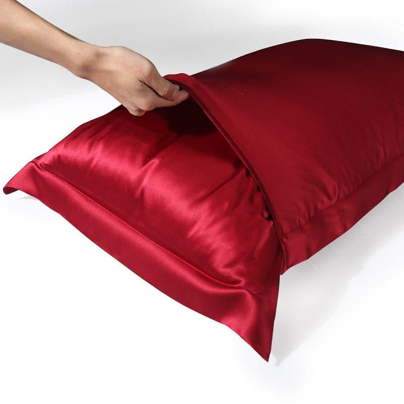 19 Momme Mulberry Silk Oxford Pillowcase, Red