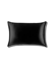 19 Momme Pure Silk Piping Pillowcase, Black