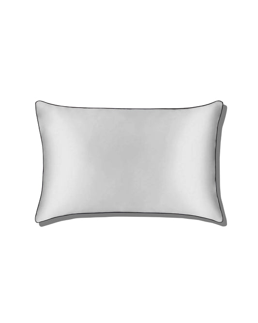 19 Momme Pure Silk Piping Pillowcase, Grey