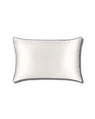 19 Momme Pure Silk Piping Pillowcase, White
