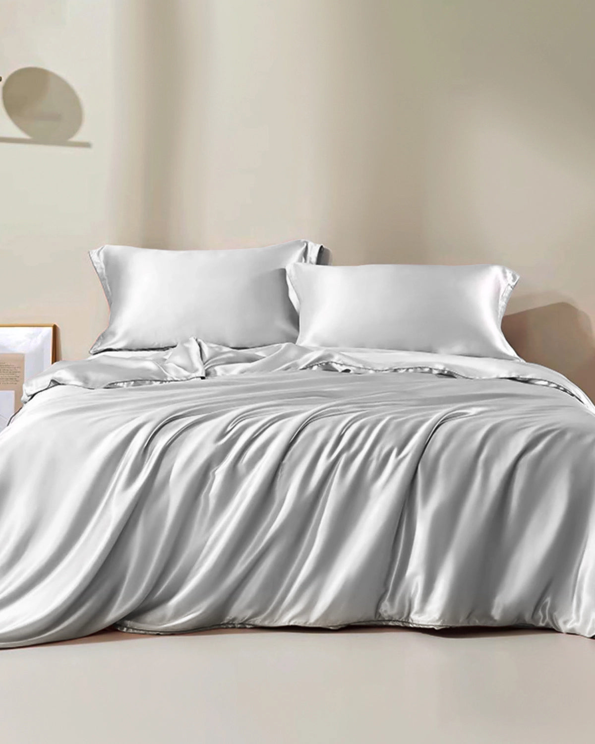 19 Momme Seamless Silk Duvet Cover, Grey