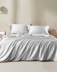 19 Momme Seamless Silk Duvet Cover, Grey