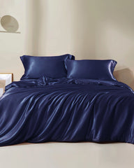 19 Momme Seamless Silk Duvet Cover, Navy