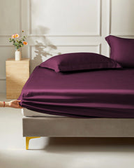Silk Comforter Fitted Sheet, Dark Purple