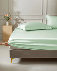 Silk Comforter Fitted Sheet, Light Green