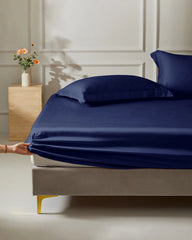 19 Momme Silk Fitted Sheet, Navy