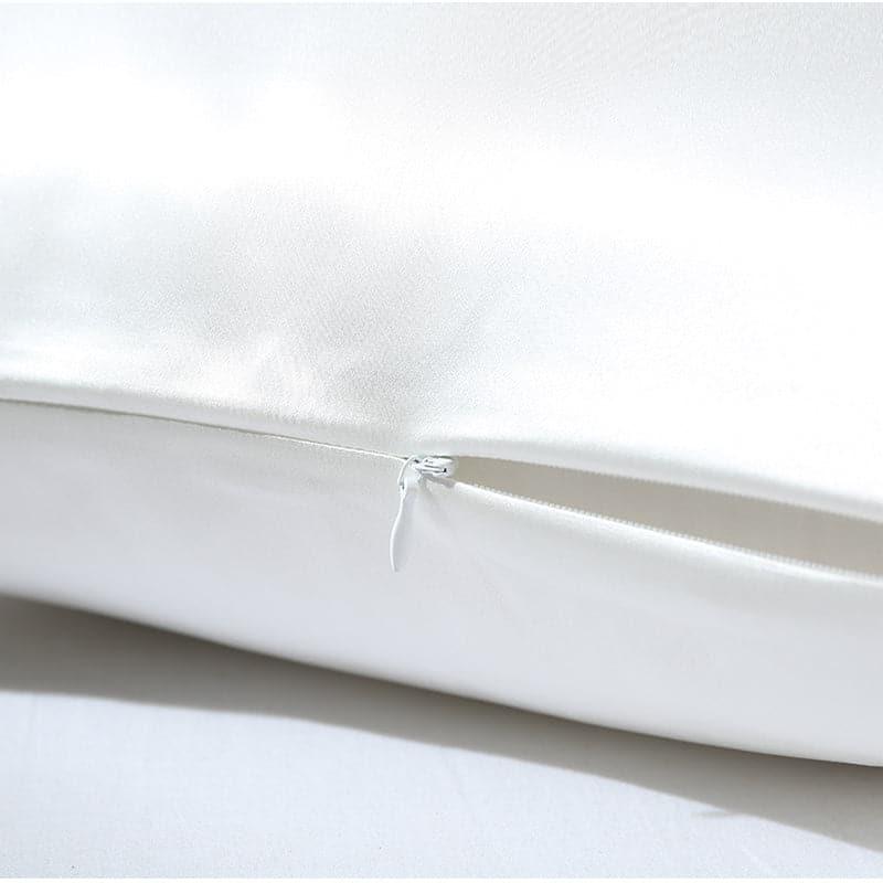19 Momme Silk Zippered Pillowcase, White