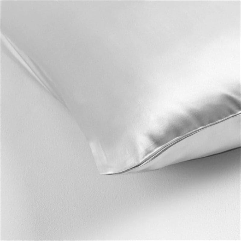 Zippered Single Sided Silk Pillowcase, Grey