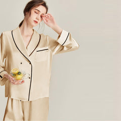 Double Breasted 22 Momme Silk Pajama Set