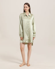 Irregular Silk Shirt Dress For Women