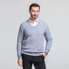 Men's V Neck Cashmere Sweater